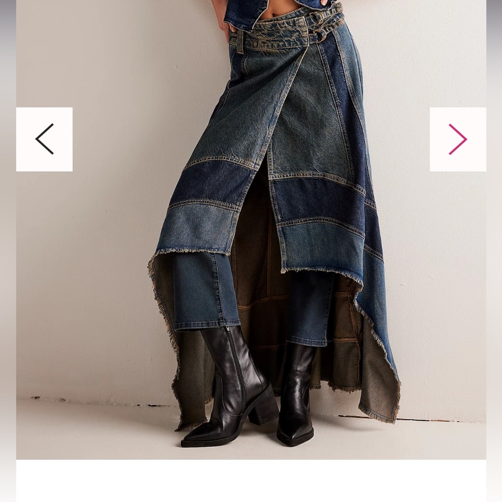 We the free New rules denim maxi skirt